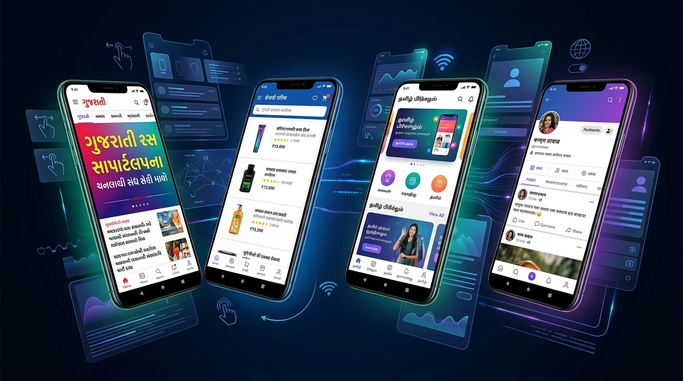 Multilingual Indian Mobile Application Interfaces and Touch UI